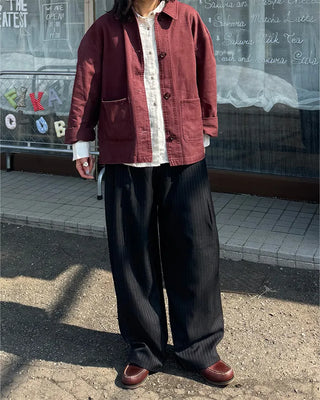 Striped wide slacks