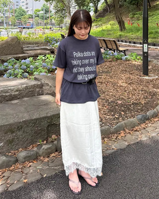 Dot lettering print short-sleeved T-shirt