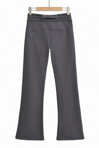 retro low-waist bootcut casual pants