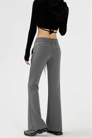 retro low-waist bootcut casual pants