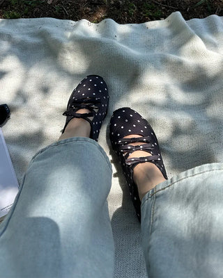 Polka Dot Ribbon Mary Jane Sneakers