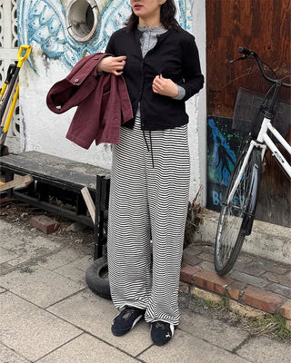Striped wide-leg pants