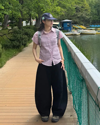 Checked Roll-Up Half Shirt