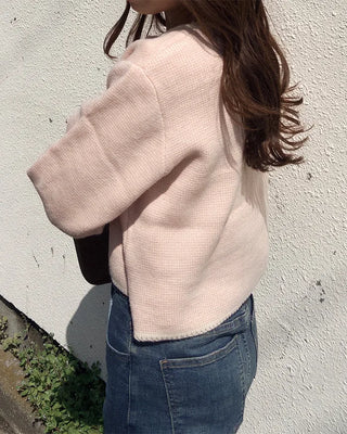 Two-tone knit cardigan