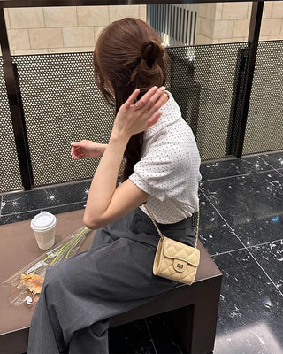 Dot Shirring Short-Sleeve T-Shirt