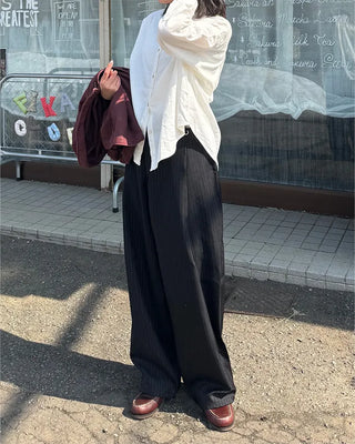 Striped wide slacks