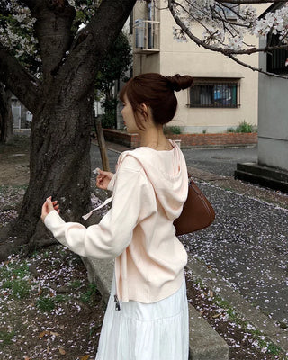 Knit zip hoodie
