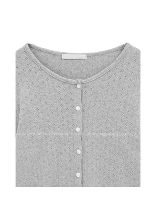 (8 colors) Perforated Eyelet Cardigan