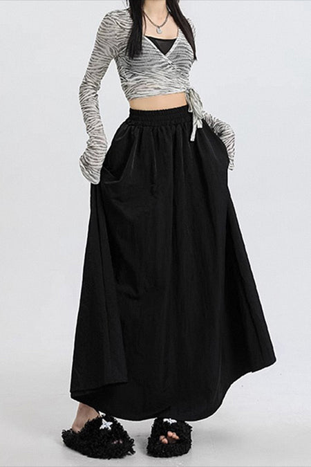 high waist maxi skirt