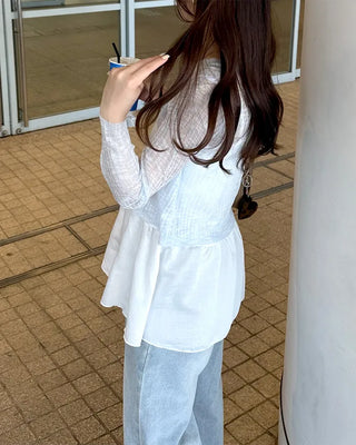 V-neck sheer cardigan