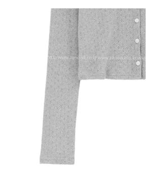 (8 colors) Perforated Eyelet Cardigan