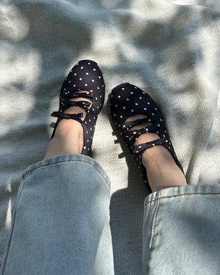 Polka Dot Ribbon Mary Jane Sneakers