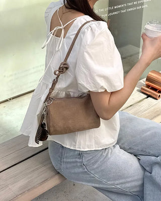 Square neck shirred blouse