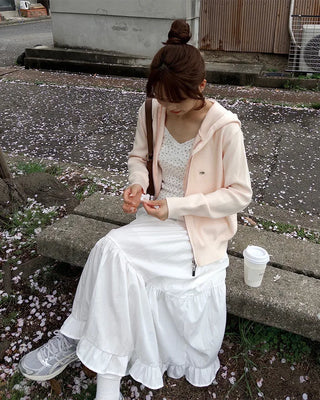 Knit zip hoodie