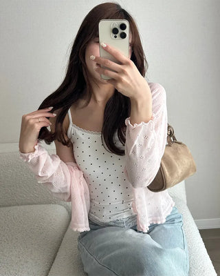 Dot lace point camisole
