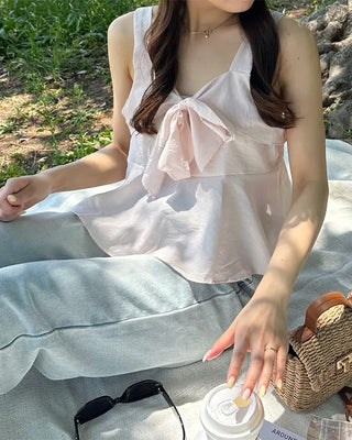 Ribbon frill sleeveless