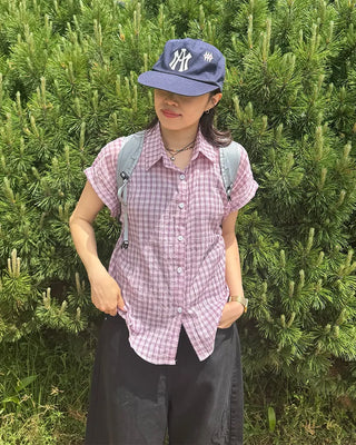 Checked Roll-Up Half Shirt