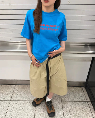 D-ring belt Bermuda shorts
