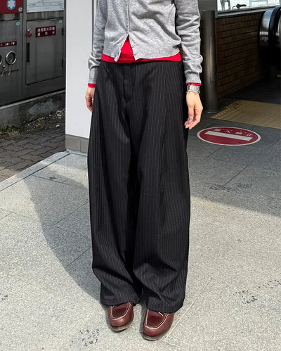 Striped wide slacks