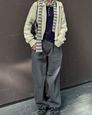 Hammer Loop Big Hip Pocket Cotton Wide Pants