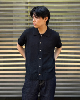 Boucle Collar Short-Sleeve Cardigan