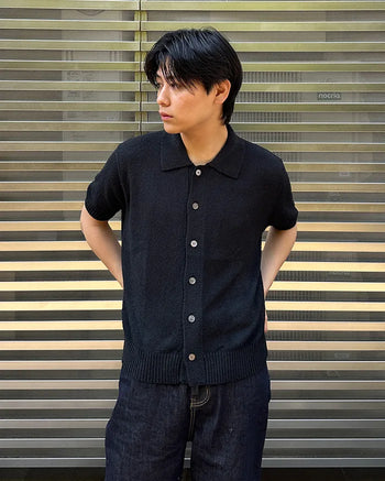 Boucle Collar Short-Sleeve Cardigan