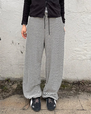 Striped wide-leg pants