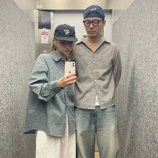 Checked collar shirt