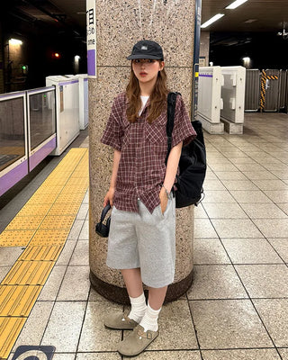 Pocket Check Half Shirt