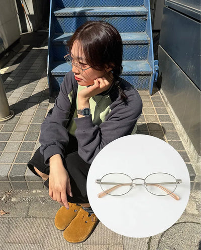 Round metal frame glasses