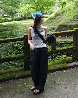 Elastic waist parachute pants