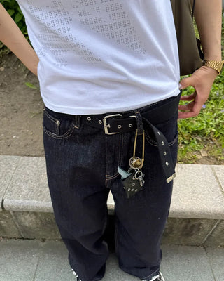 Eyelet canvas belt