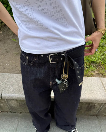 Eyelet canvas belt