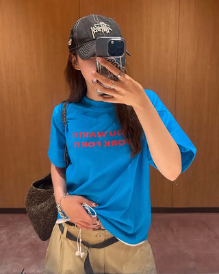 Layered lettering T-shirt
