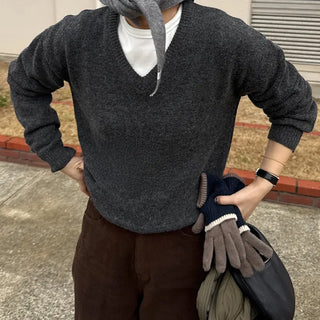 Alpaca Mix V-Neck Knit