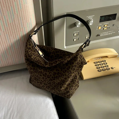 Leopard print tote and shoulder bag