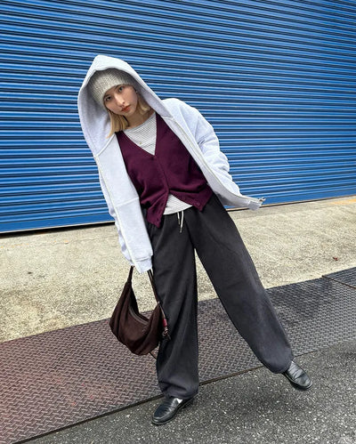 (Unisex) Double Zip Fleece-Lined Hoodie