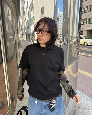 Camouflage layered T-shirt