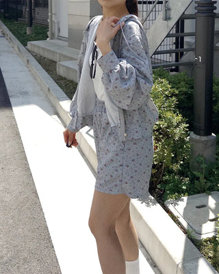 2-way Flower Zip Hoodie