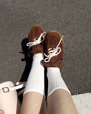 Two-tone strap sneakers