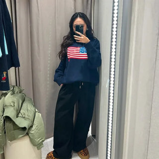 Corduroy strap wide pants