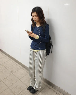 Cotton striped pants