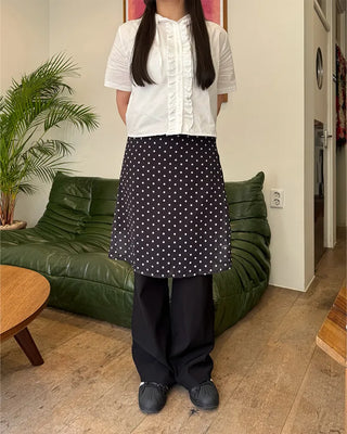 Polka Dot Midi Frill Skirt