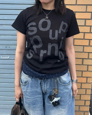 Unbalanced Lettering T-Shirt