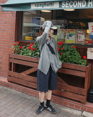 Checked loose-fit shirt