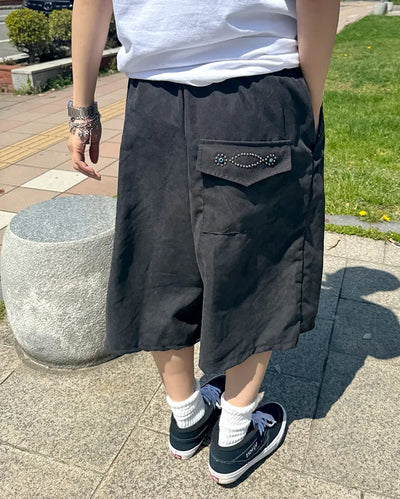 Wide Bermuda shorts