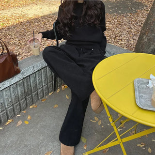 Corduroy strap wide pants