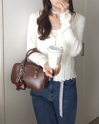 Flower lace camisole & cardigan set