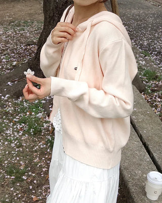 Knit zip hoodie