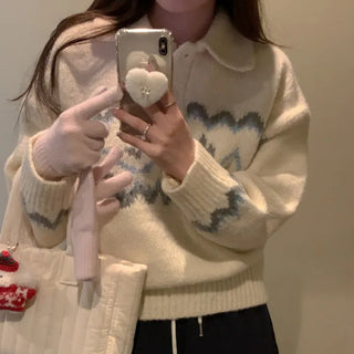 Lauren Wool Nordic Christmas Color Knit (ivory)